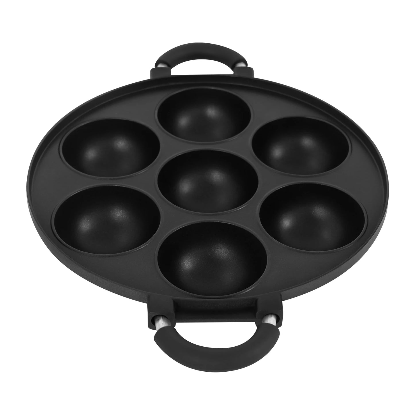 Bymaocar 7 Hole Cake Pan With Handle Nonstick Takoyaki Maker