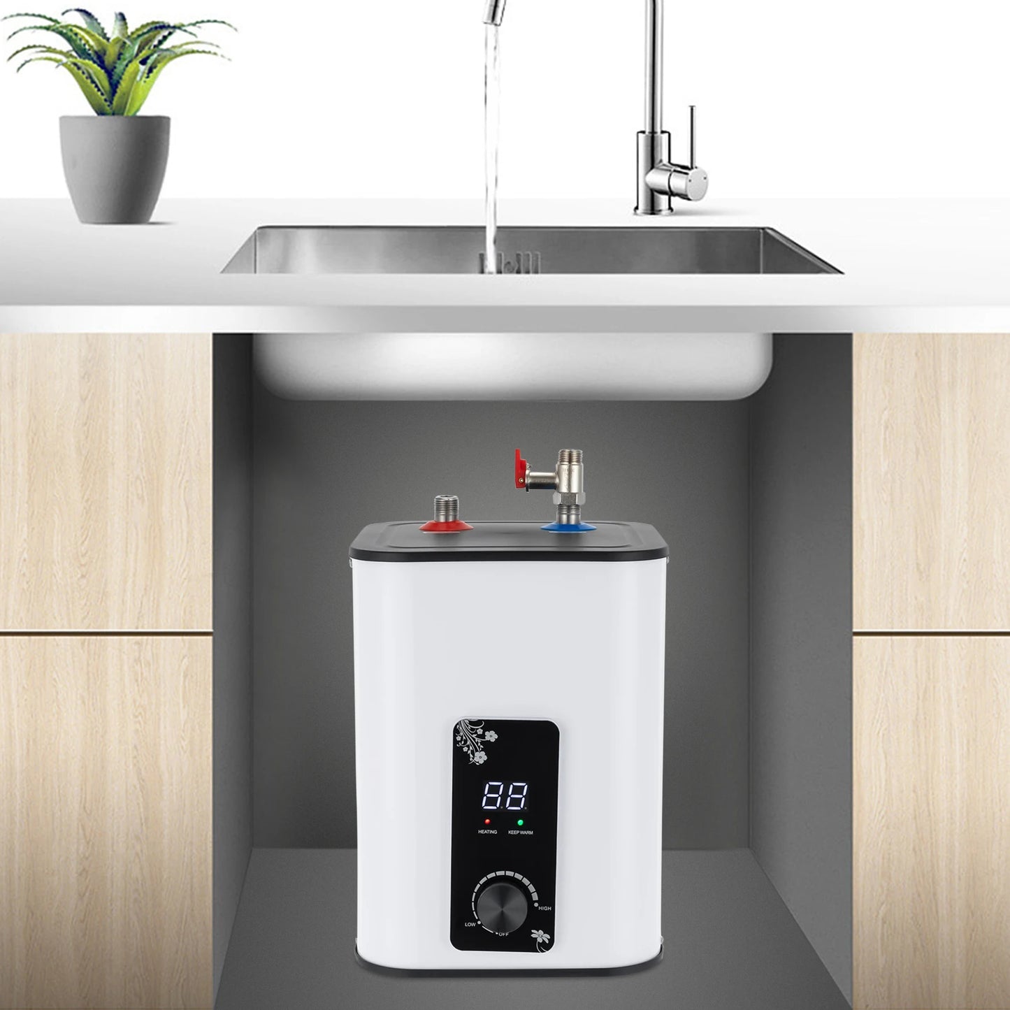 1500W Electric Water Heater Under Sink Stainless Steel SY-8