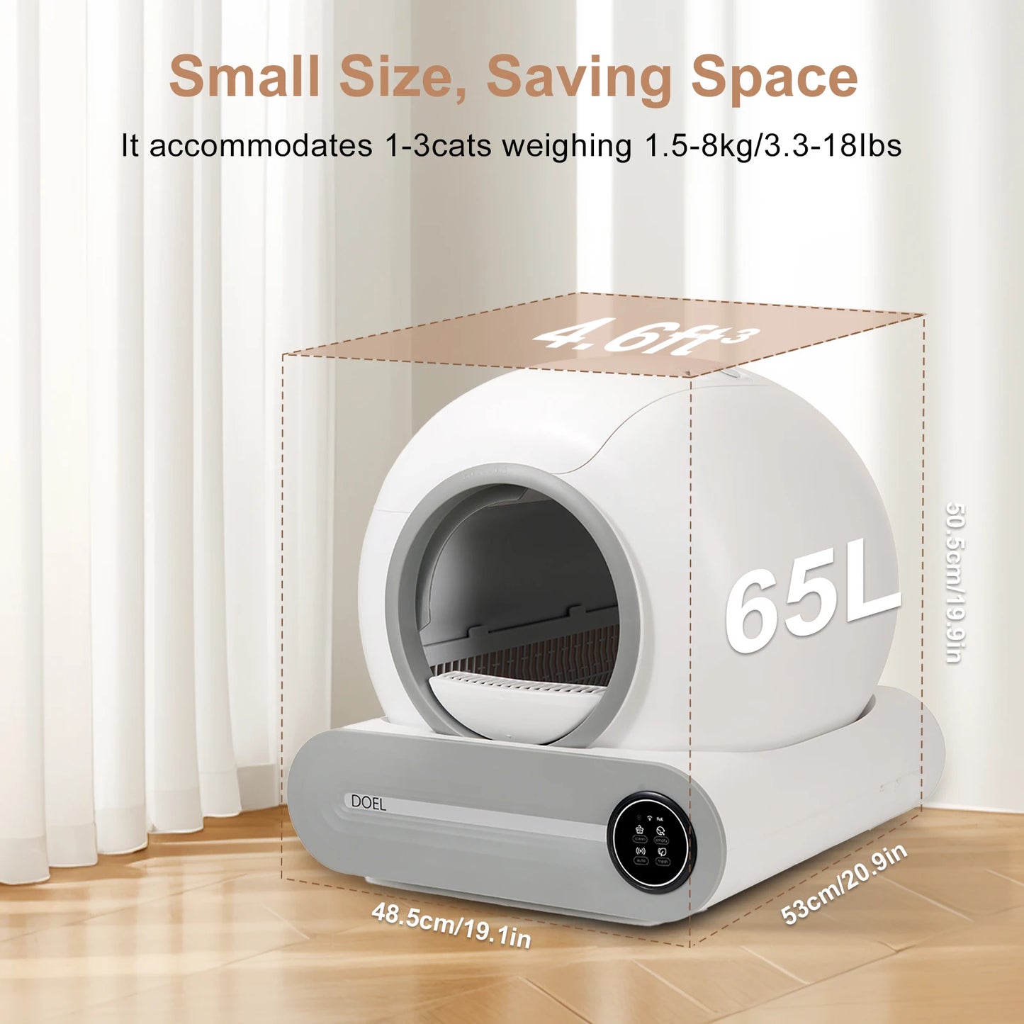DOEL Self Cleaning Cat Litter Box With WiFi App Control