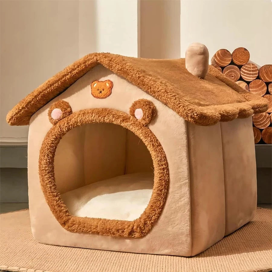 Foldable Pet House Removable Washable Cat Bed for Small Pets