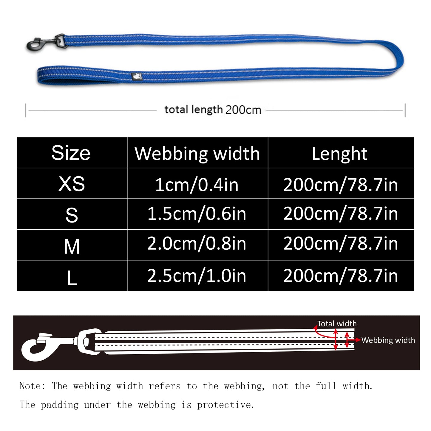 TRUELOVE Soft Dog Leash Reflective Nylon Mesh Padded
