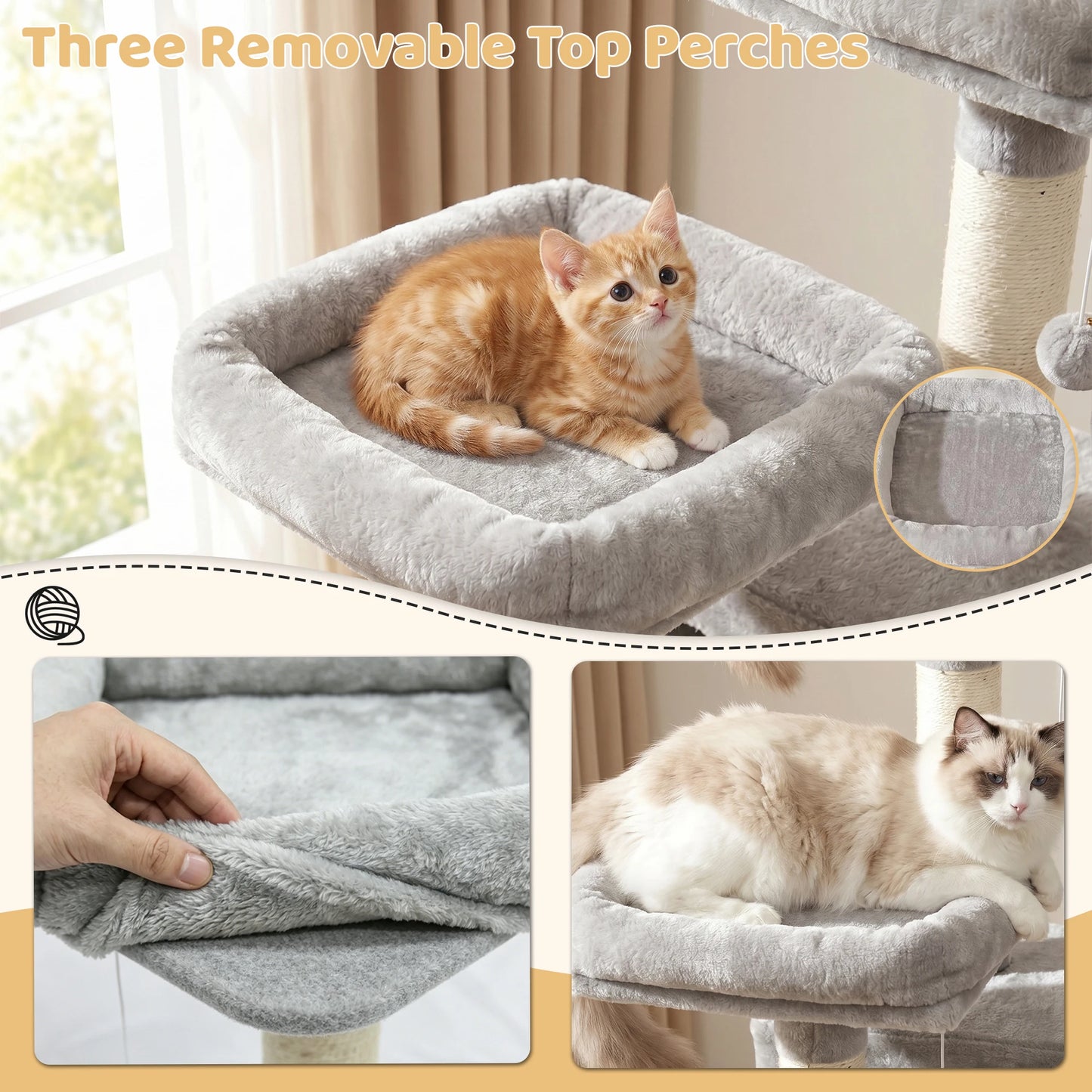 FOOWIN Multi Level Cat Tree Tower Indoor Activity Center Condos