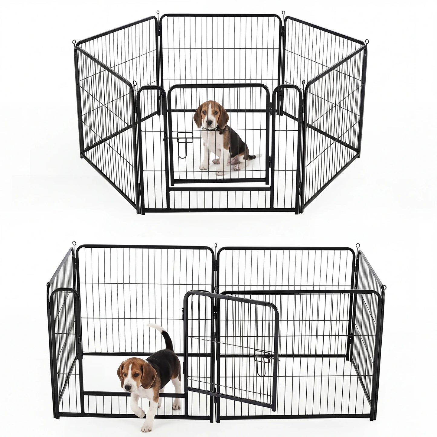 JHK Six Panel Metal Dog Playpen Pet Fence For Indoor Outdoor Use