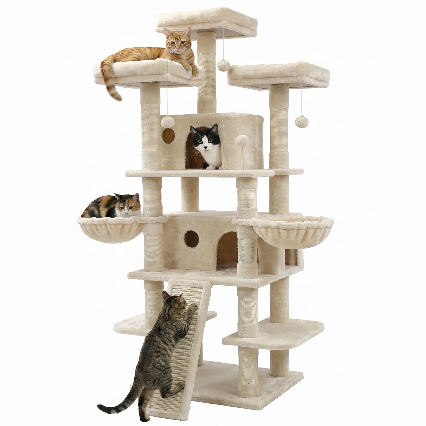 FOOWIN Multi Level Cat Tree Tower Indoor Activity Center Condos