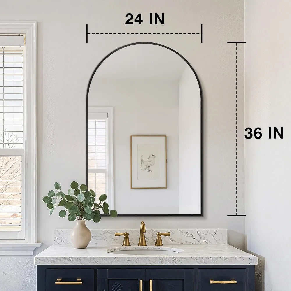 Wall Mirror With Metal Frame For Over Sink Living Room