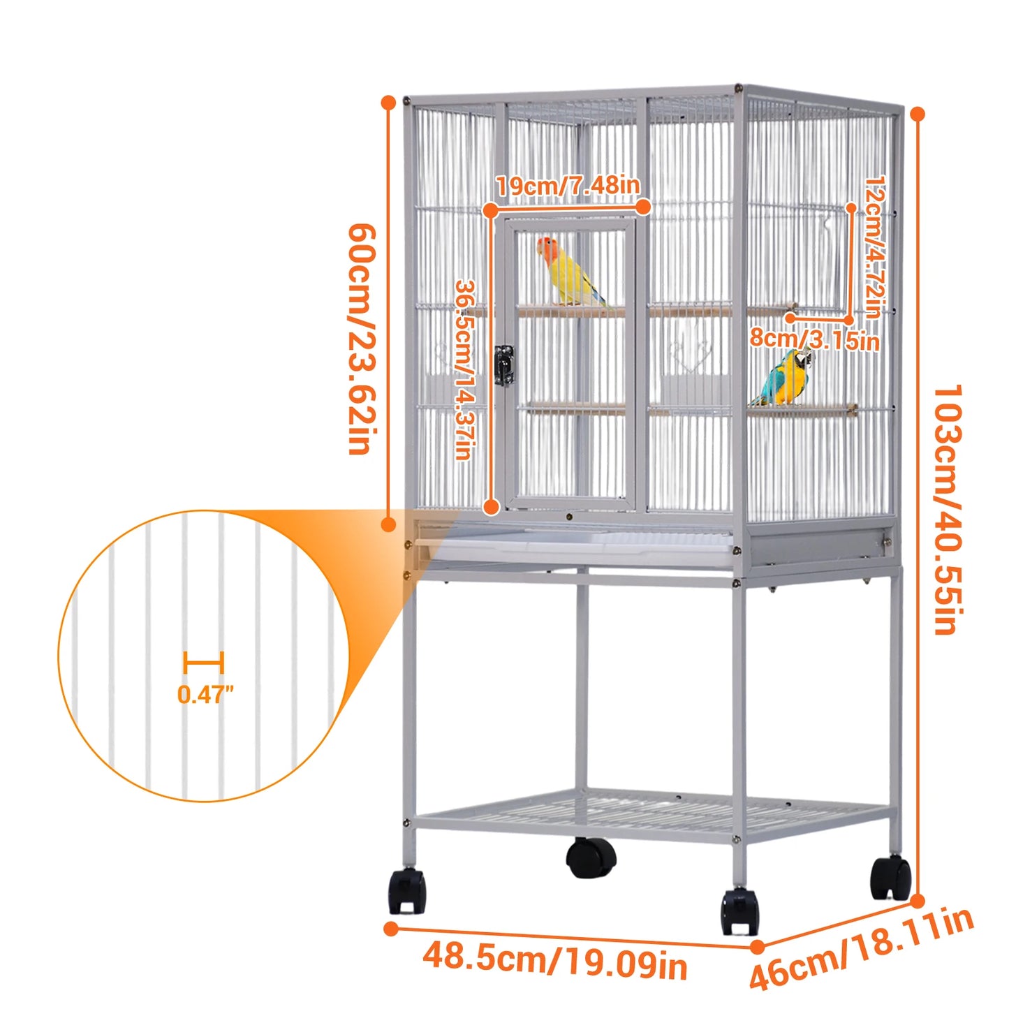 Ram Five-Level Metal Small Animal Cage With Wheels And Removable Tray