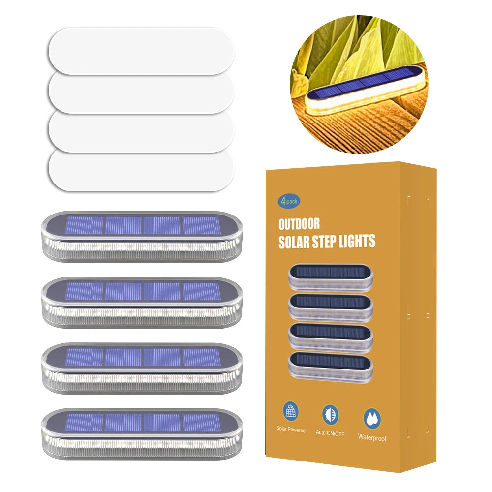 Solar Deck Lights IP68 Waterproof Anti-Pressure 5 Ton 4 Pack