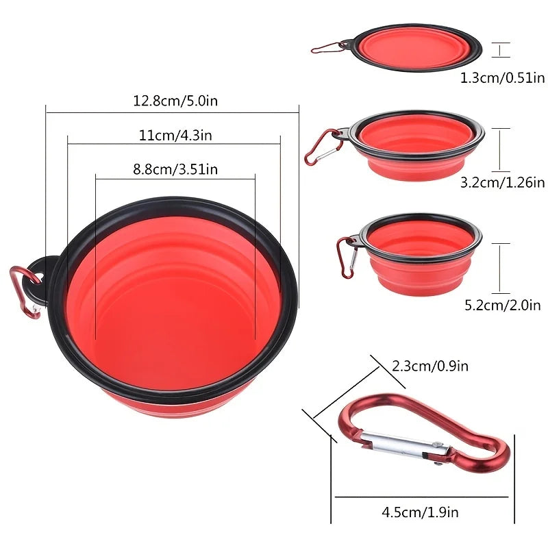 Portable Pet Food Bowl TPR Collapsible Travel Water Bowl