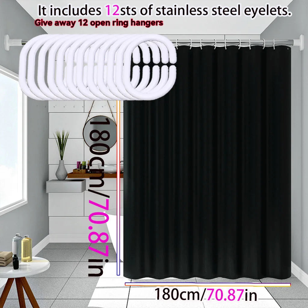 PEVA Shower Curtain Solid Design Waterproof Bath Curtain