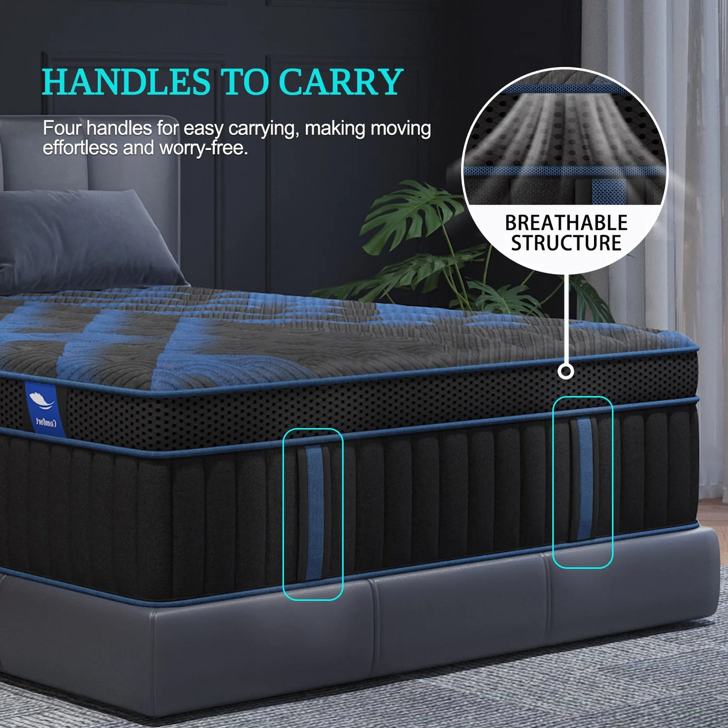 Sweetlove Gel Memory Foam Hybrid Pocket Spring Mattress In A Box Medium Firm