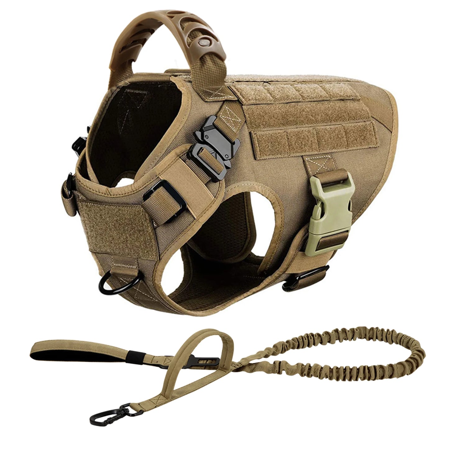 Tactical Dog Harness Leash Set for Large Dogs No Pull