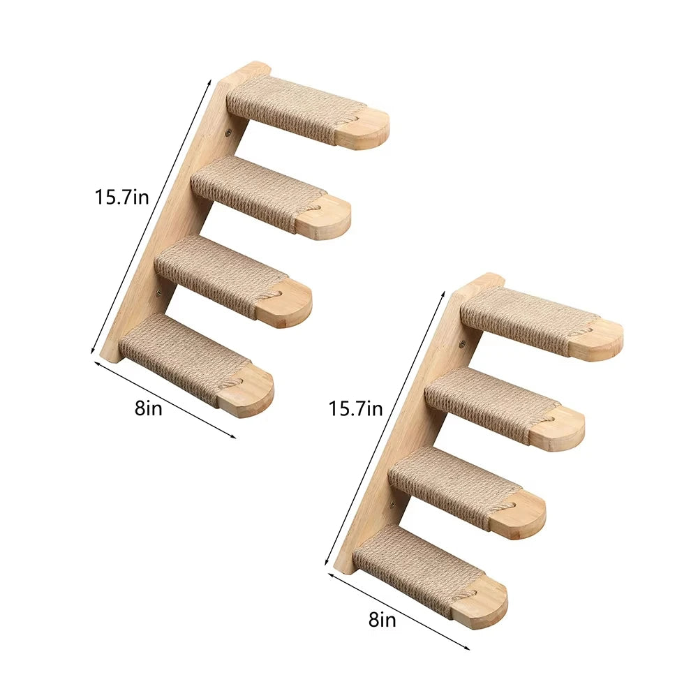 Wall Mounted Cat Bridge With Sisal Rope For Indoor Cats