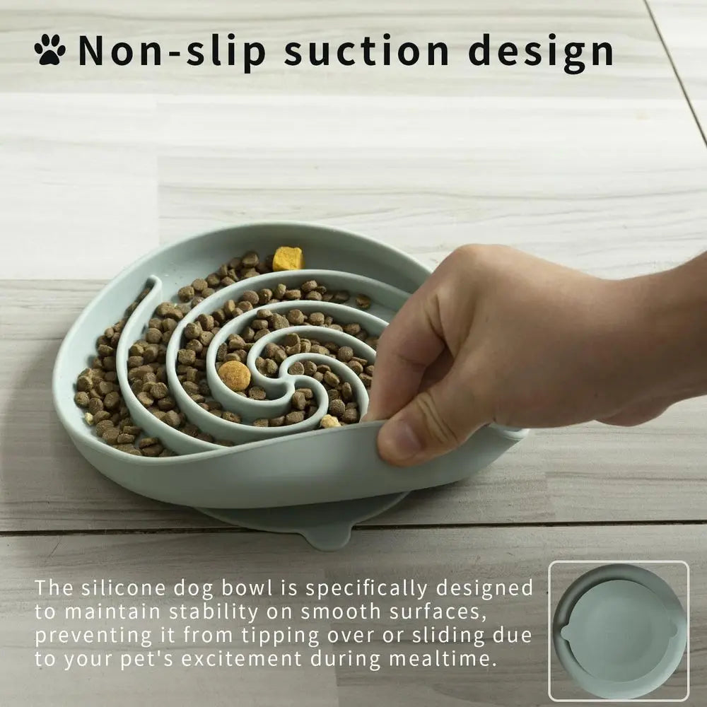 Slow Feeder Dog Bowls Silicone Puzzle Bowl Non-Slip Dishwasher Safe