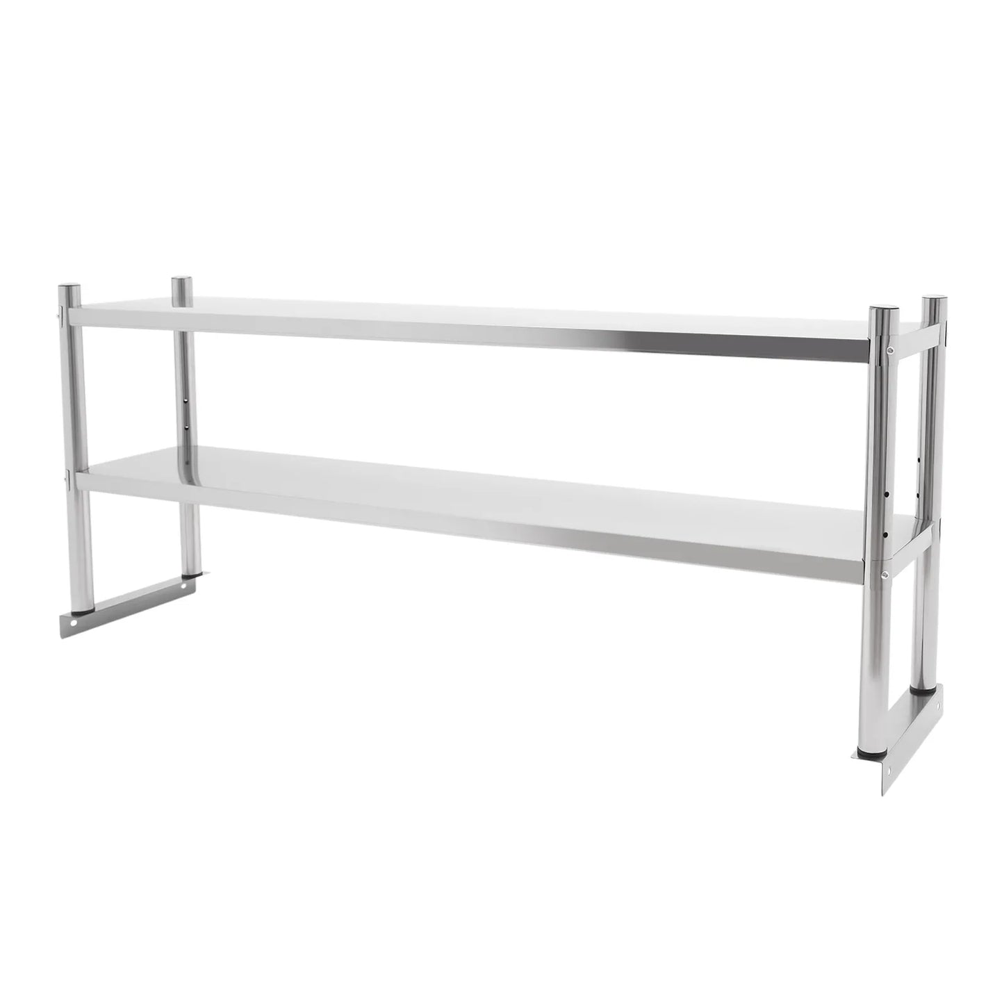 Stainless Steel 2-Tier Adjustable Shelving Unit For Storage