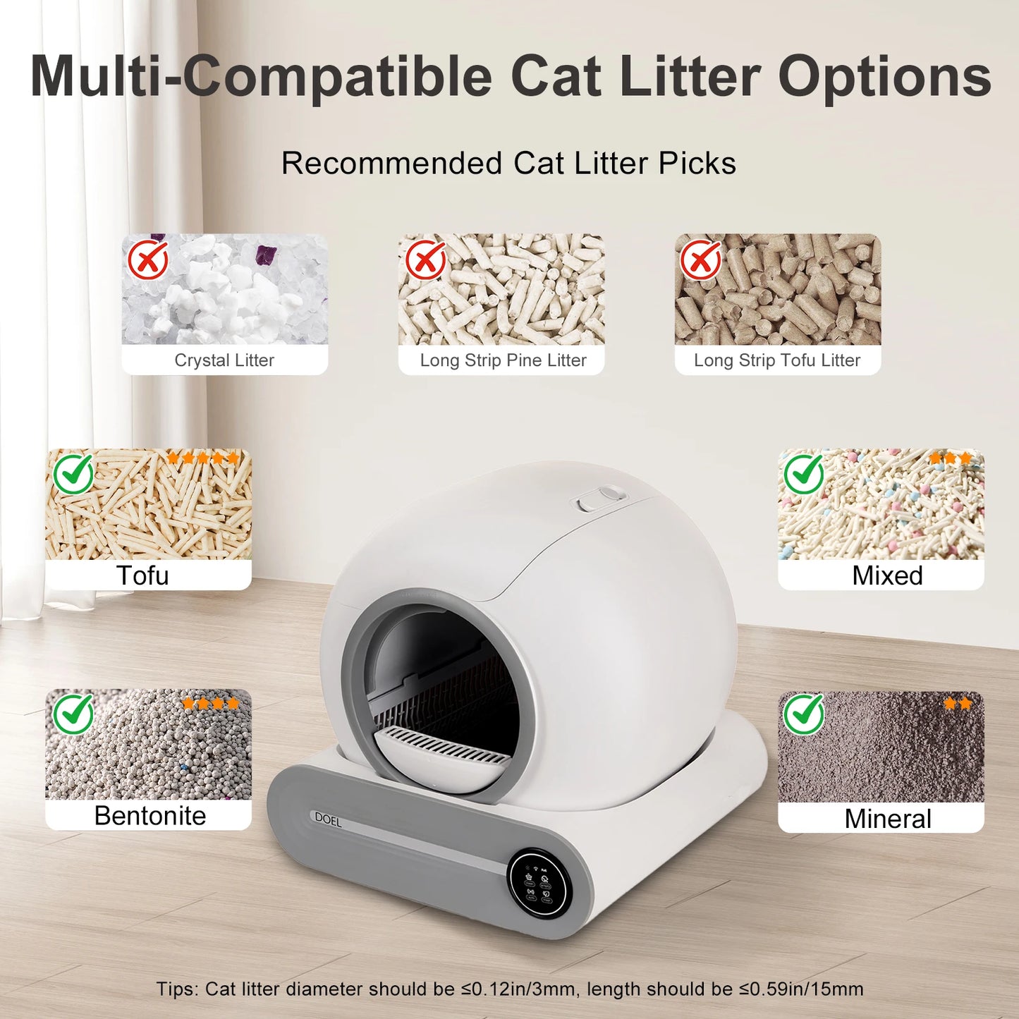 DOEL Self Cleaning Cat Litter Box With WiFi App Control