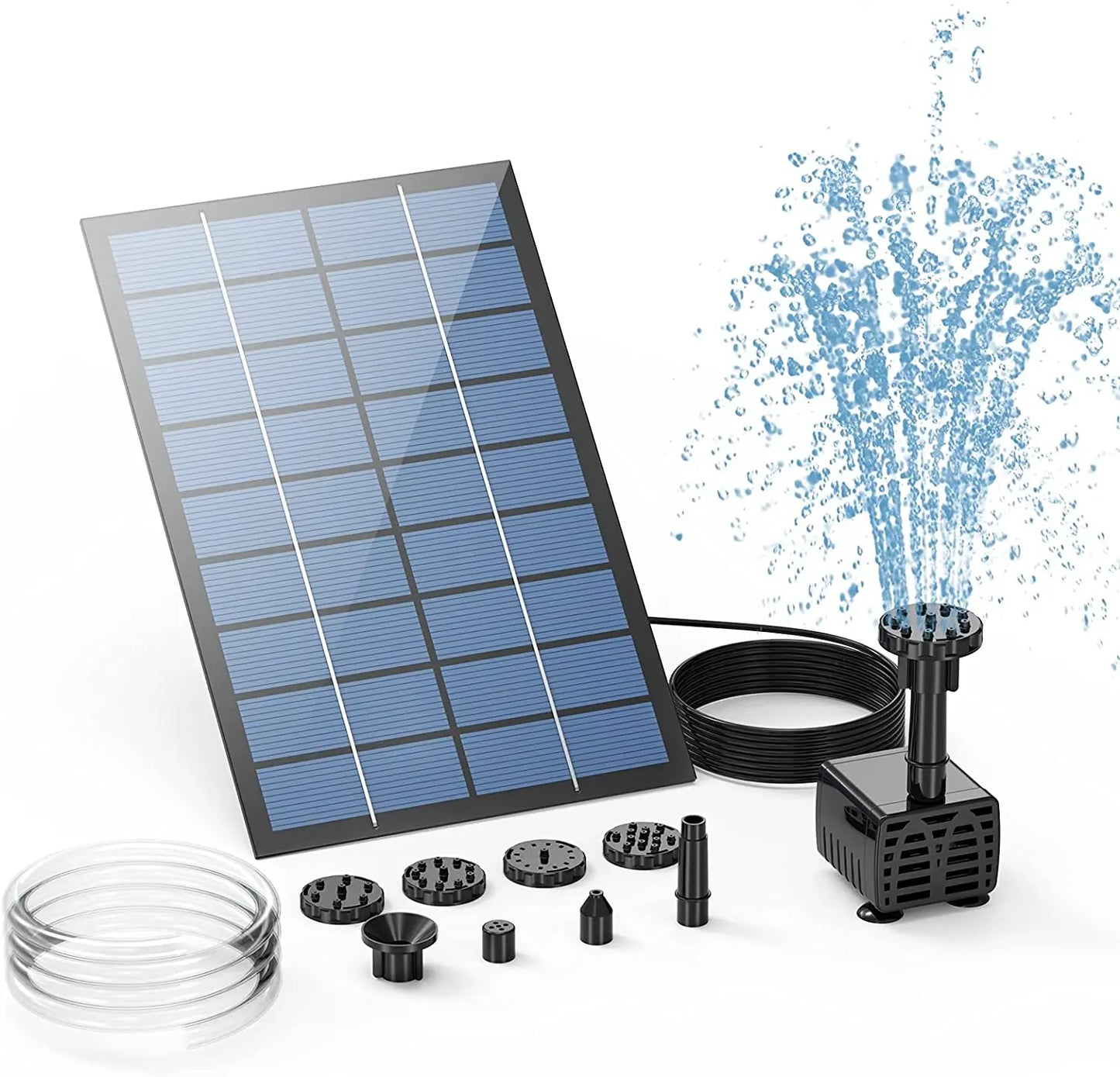 Solar Fountain Pump Kit For Pond With 6 Nozzles Outdoor