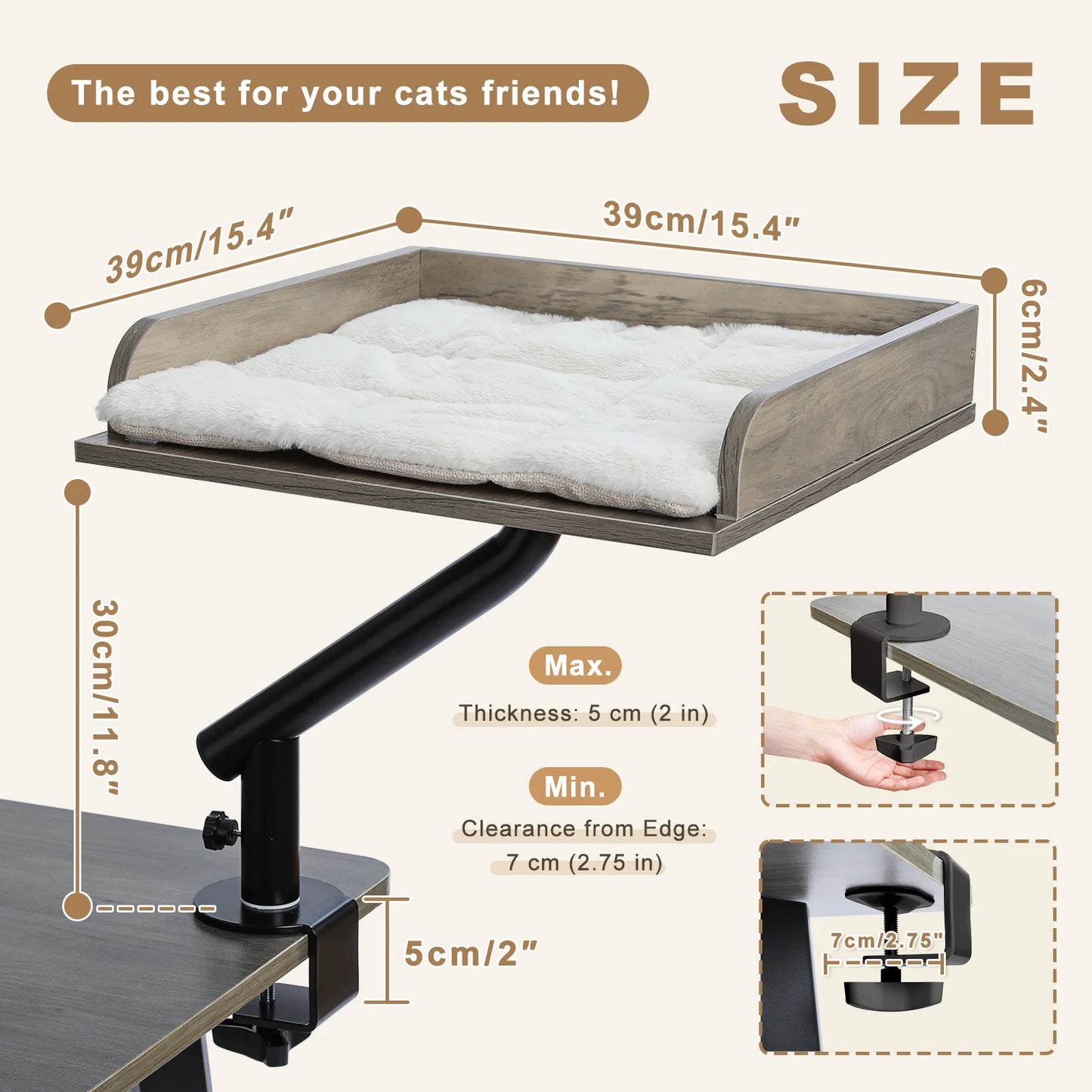 PAWZ Road Cat Desk Bed 360 Degree Rotatable Indoor Hammock