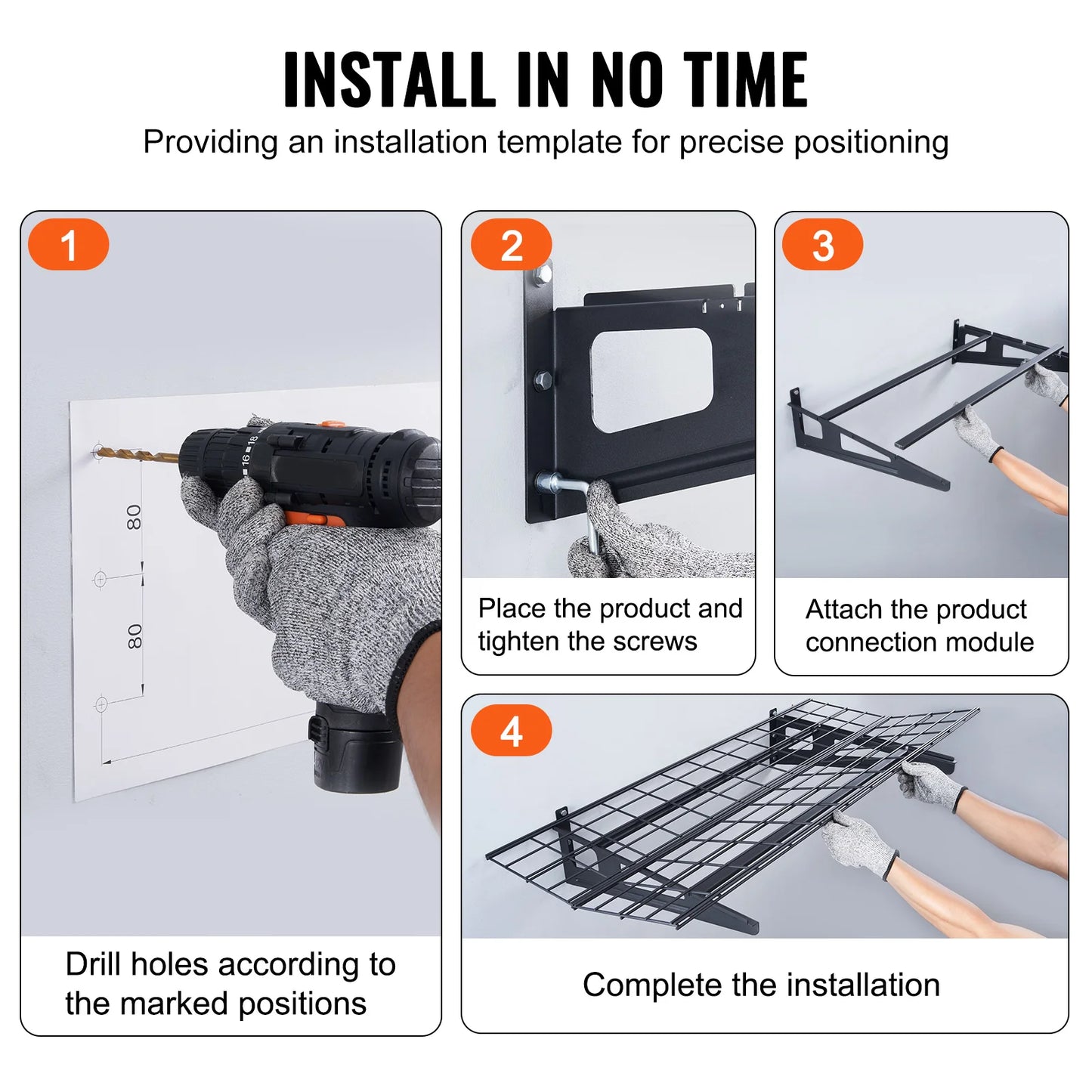 SucceBuy Two Layer Power Tool Organizer Rack Wall Mount Heavy Duty