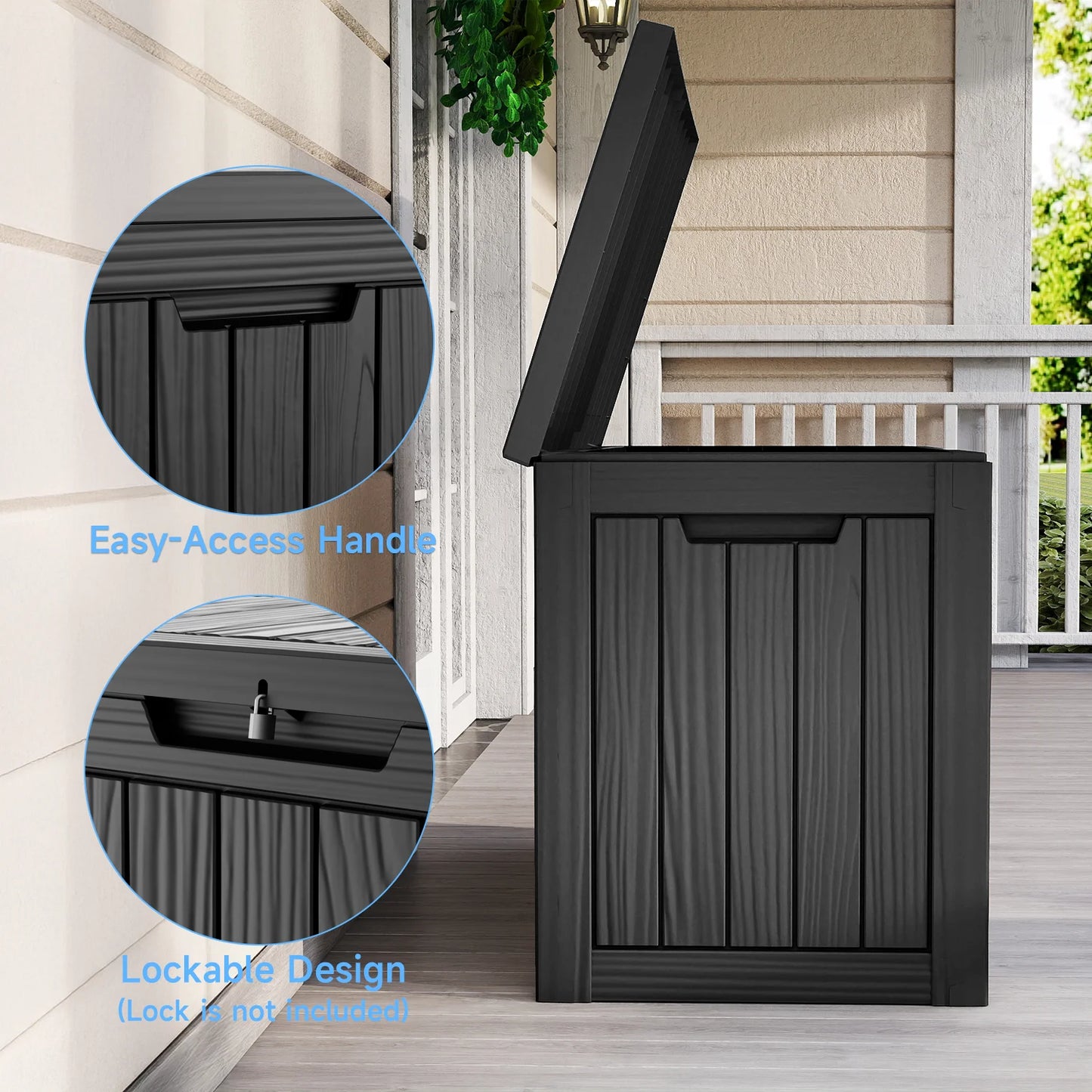 Waterproof Outdoor Storage Box Lockable Deck Box For Patio Furniture