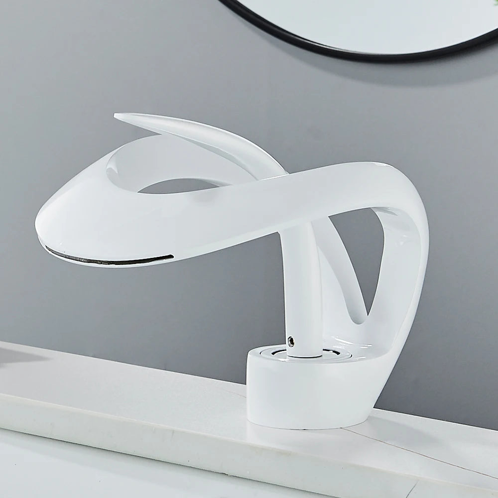 Rozin Waterfall Basin Faucet Deck Mounted Hot Cold Mixer Tap