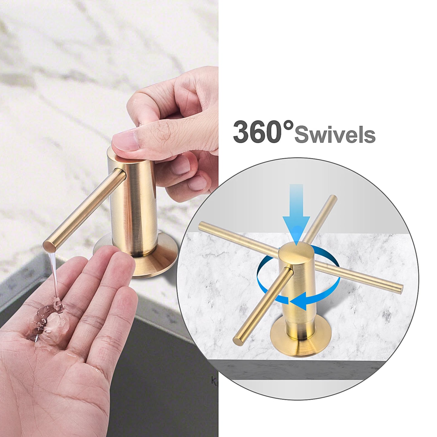 Samodra Brass Pump Liquid Soap Dispenser For Kitchen